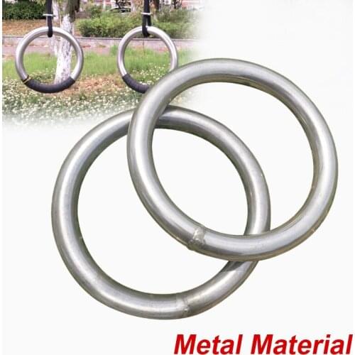 1 Pair Metal Gymnastic Rings Iron Carabiner 20mm Portable Gym Shoulder Strenght Exercise Pull Up Home Fitness Training Equipment
