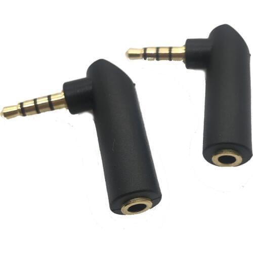 1pcs Right Angled 3.5mm 3 Stereo Jack Headphone Adaptor Socket to Plug Angle MAY15 4 Section L Headphone Audio Converter