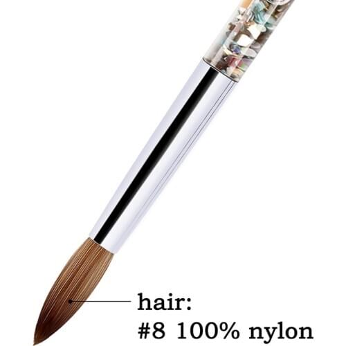 1pcs Liquid Pen 100% Nylon Acrylic Nail Brush Acrylic Powder Manicure Pedicure for Nails Round Nail Art