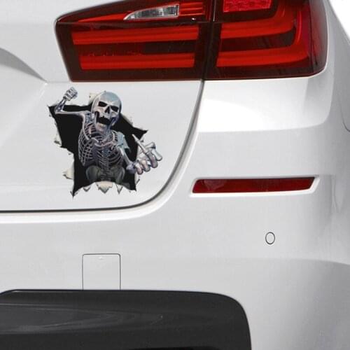 16x16cm Angry Skeleton Skull Skeleton With Beard Premium Funny Auto Sticker PET Decals Car Sticker
