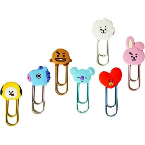 2 Pcs/Pack Cute cartoon Colorful Binder Clip Paper Clip Office Stationery Binding Supplies Office Shool Stationery Marking Clips