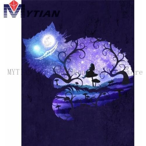 5D Diamond Painting Cartoon Cat And Beatiful Girl Diamond Embroidery Cross Stitch Rhinestone Mosaic Full Drill Wall Stickers