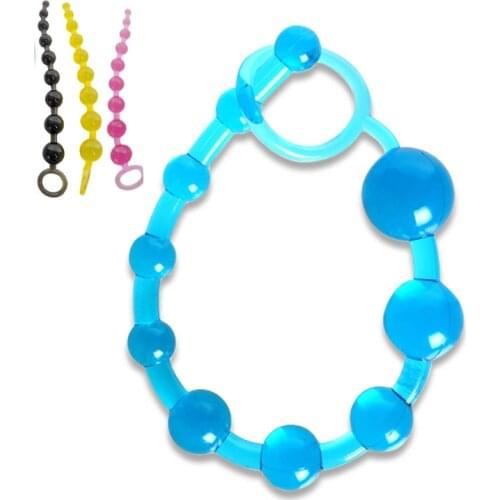 Anal Beads Silicone Waterproof Plug Play Pull Ring Ball Anal Stimulator Butt Beads G-Spot Prostate Sex Toys for Women Men Gay