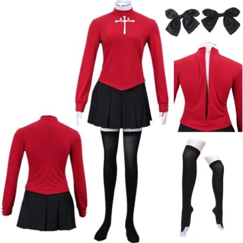 Fate Stay Night Tohsaka Rin Cosplay Womens clothing Costume Halloween