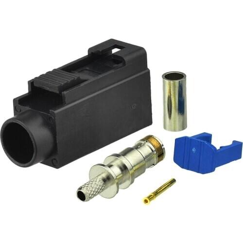 Superbat Car DAB+ Antenna Fakra A Black/9005 Jack Apply to Radio Without Phantom Supply Crimp for RG316 RG174 RF Coaxial Cable