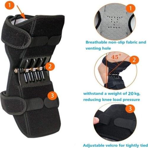 Joint Support Knee Pad Breathable Non-Slip Lift Pain Relief for Knee Power Spring Force Stabilizer Knee Booster for Elder