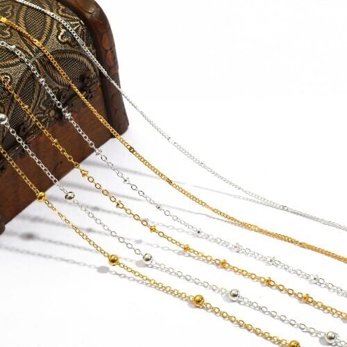 1/5M Chain Gold Sliver Colors Link Chain for DIY Anklet Necklaces Bracelet Jewelry Making Accessories