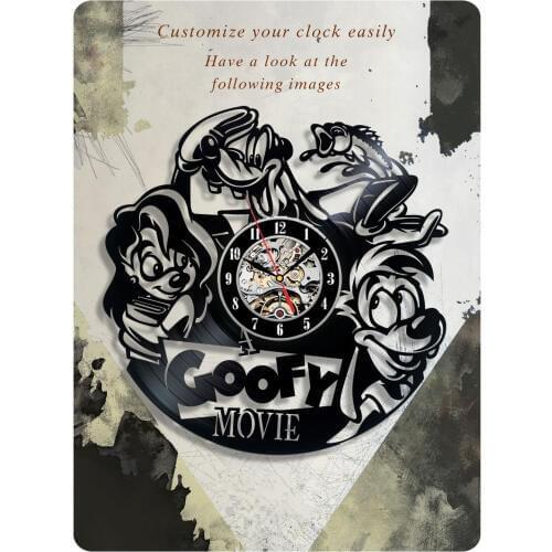 A Goofy Movie vinyl clock, Pocahontas,Aladdin Vinyl Clock Record Wall Clock Art Decor Unique Decorative Vinyl Clock12" (30 cm)