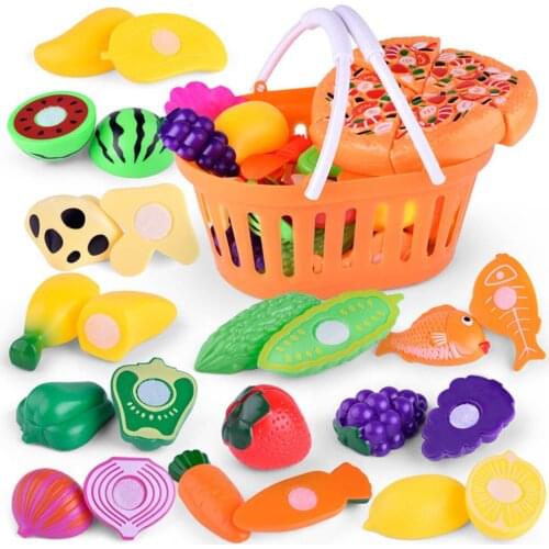 Kids Pretend Role Play Kitchen Fruit Vegetable Food Toy Cutting Set Gift Toy Play Toy Cutting Fruit Plastic Vegetables Food kids