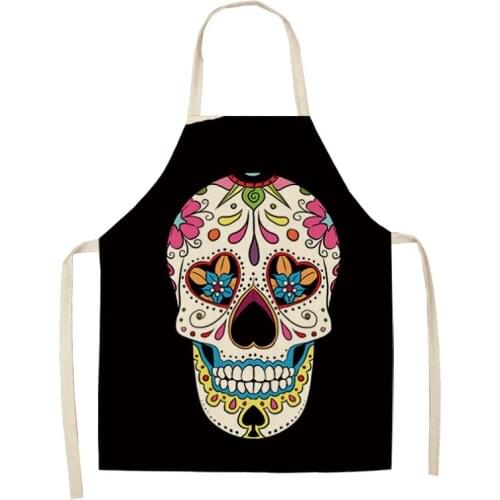 Skull Pattern Apron Baking Accessories Apron Female Apron Kitchen Cooking Accessories Apron for Men Cafe Kitchen Apron Skull