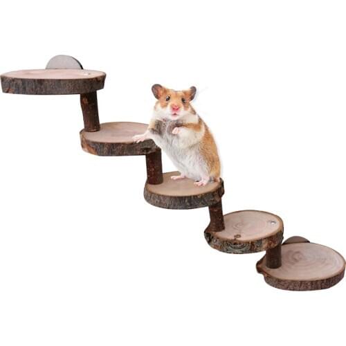 Hamster Stair Wooden Ladder Mini Pet Bridge Toy Safe Pet Climbing Stair Training Tool For Hamsters Sugar Glider And Parrots #W0