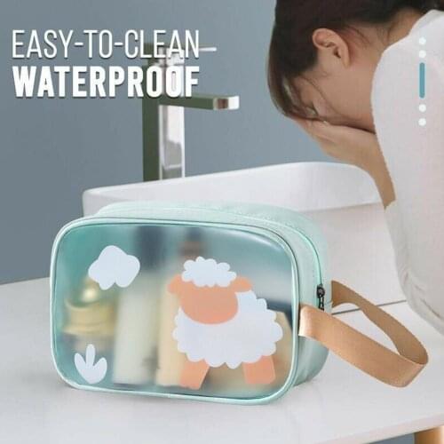 Makeup Bag INS Large-Capacity Portable Travel Wash Bag Transparent PVC Waterproof Women Handbag Fitness Yoga Storage Bag S/M/L