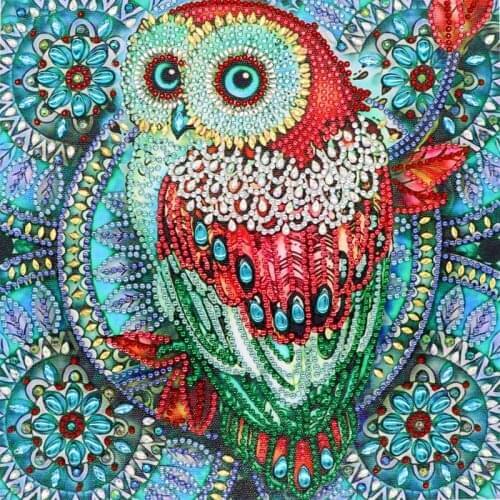 Red Owl 5D Special Shaped Diamond Painting Embroidery Needlework Rhinestone Crystal Cross Craft Stitch Kit DIY