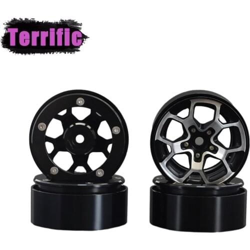 4PCS Metal 2.0" Beadlock Wheels 5 Spokes Rim for 1/10 RC Crawler Axial SCX10 90046 Jeep Wrangler Capra Wraith Traxxas TRX4