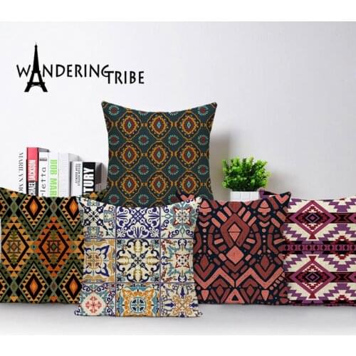 Bohemian Scandinavian Style Cushion Cover Vintage Decorative Throw Pillow Jacquard Geometric Pillowcase Multicolour Sofa Cushion