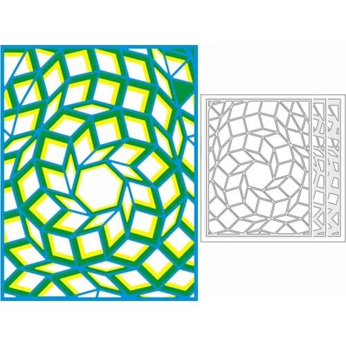 New 2021 Layering Grid Swirl Panel Metal Cutting Dies for DIY Scrapbooking and Card Making Background Embossing Craft No Stamps