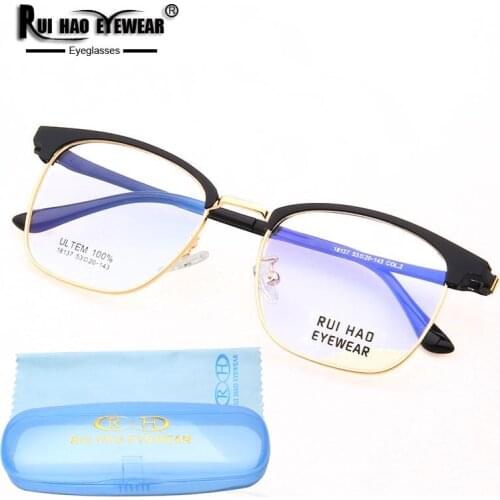 Eyebrow Eyeglasses Frame Rui Hao Eyewear Retro Glasses Frame Men Super Light Ultem Spectacles Frames 18137