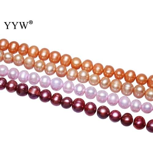 Orange Pink Red Wholesale Pearls Cultured Potato Freshwater Pearl Beads For Jewelry Making DIY Necklace Bracelet Accessories