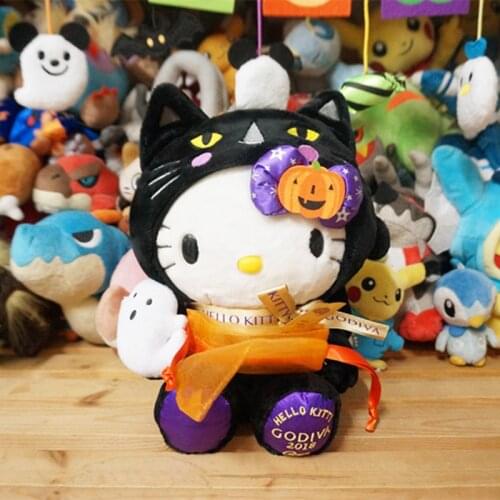 Original Japan Cartoon 2018 Halloween Black Cat Plush Toy Stuffed Dolls 26cm High Quality Halloween Gifts