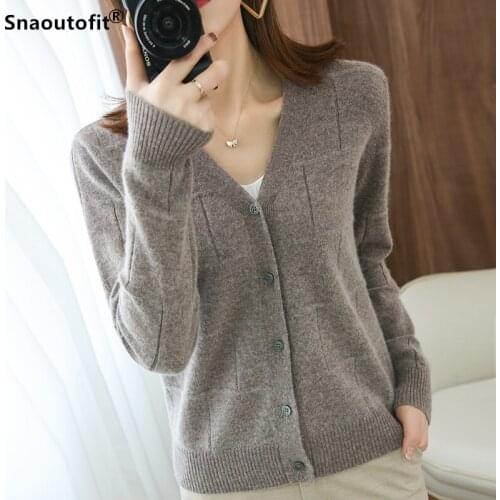2021 Sspring Autumn New,100% Pure Wool Cardigan Women, V-Neck,Plus Size Loose,Lazy Wind,Cashmere Knitted Sweater All-Match,XXL