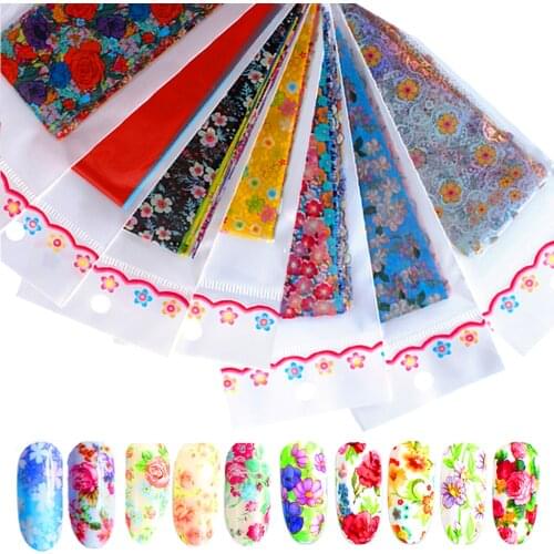 Nail Transfer Foils Sliders For Nails Laser Rainbow Stickers Decals Sky Paper Nail Art Manicure Decoration