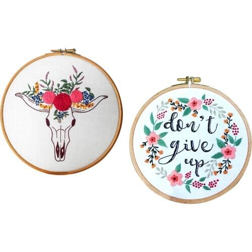 Full Set of Hand-Made Embroidery Starter Kit, Cross Stitch Kits for Beginners W