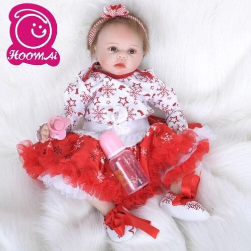 22" 55cm Handmade Reborn Lifelike Soft Silicone PP Cotton Body Reborn Baby Dolls Early Education Doll For Kids