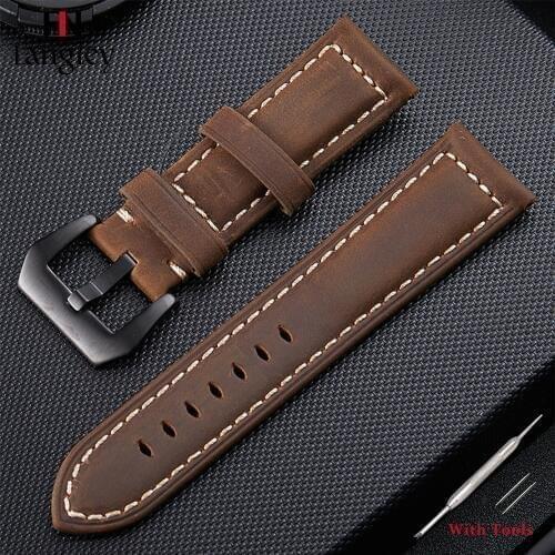 20mm/22mm/24mm/26mm Watchband For Men Women Wristwatch Genuine Leather Durable Straps With Tools Watch Accessories