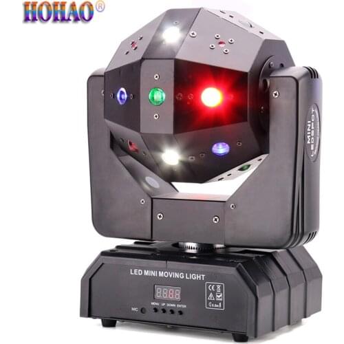 HOHAO Stage Lighting 16x3w RGBW Led Moving Beam Strobe Laser 3IN1 Football Light Dj Disco Unlimited Rotation For Nightclub Bar