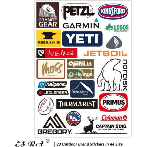 Camping Stickers Brand Outdoor Laptop Decals Logo Waterproof Vinyl Suitacase Pegatinas Notebook Pitcher Stationary Skateboard