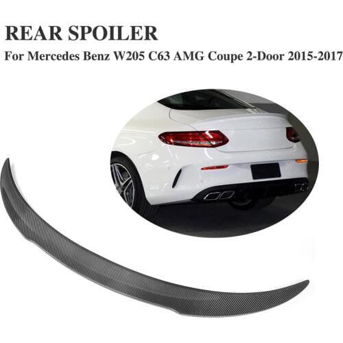Carbon Fiber Rear Trunk Lip Spoiler Wings for Mercedes Benz C Class C205 C63 AMG Coupe 2-Door 2015-2017 Car Accessories