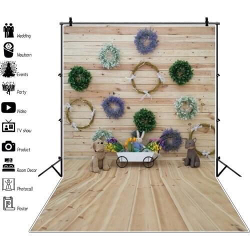 Yeele Wood Board Floor Easter Spring Rabbit Baby Photography Backdrop Vinyl Photographic Background For Photo Studio Photocall