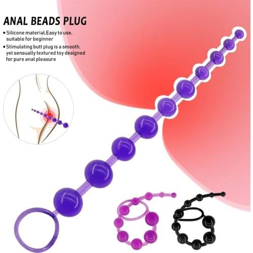 Jelly Anal Beads Orgasm Vagina Plug Play Pull Ring Ball Anus Stimulator Butt Bead Plugs Sex Toys For Adult Men Women Gay Male