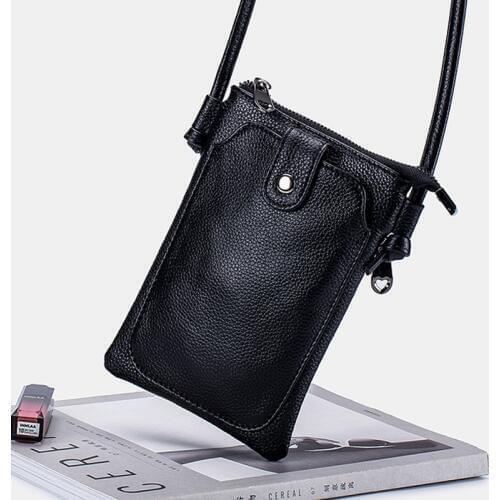 Wmnuo 2020 Phone Bag Women Casual Summer Zipper Small Cow Leather Crossbody Shoulder Bag Ladies Money Coin Bag