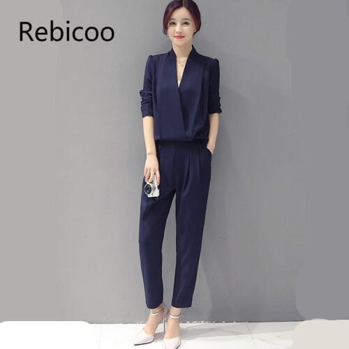 Womens Jumpsuit Ankle Length Pants Detachable Slim Female Leisure Trousers Big Size Womans Bodysuits Long Sleeve