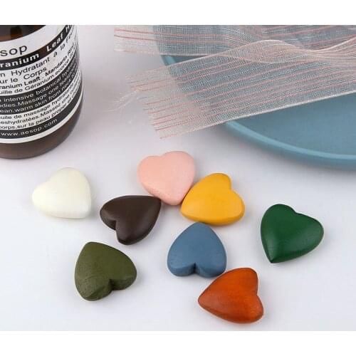10pcs Mori Wooden Solid Paint Love Pendant single-hole Wholesale Wood Earrings For Women Accessories Materials Diy Ear Jewelry