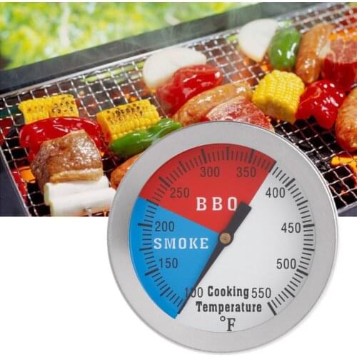 100 °F-550°F/0-300°C BBQ Long 304 Stainless Thermometer Gauge Barbecue Grill Wood Smoker Charcoal Heat Indicator Drop Ship