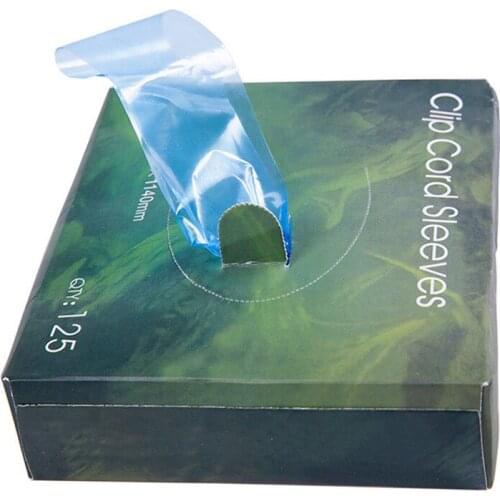 50 x 1140mm 125Pcs blue Tattoo Clip Plastic Cord Sleeves Bags Supply Disposable Covers Bags for Tattoo Machine Tattoo Accessory