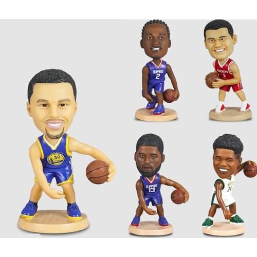 12cm Basketball Star Dolls Resin Head Shaking Figurine Creative Home Furnishings Articles Car Decoration Birthday Gifts