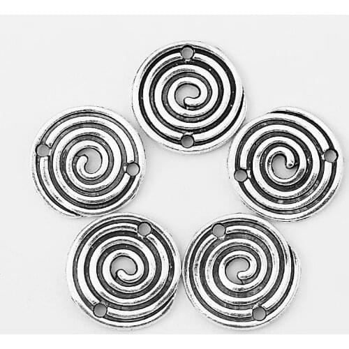 20pcs Swirl Pattern 2mm Hole Bracelet Connector For Bracelet&Bangle Jewelry Making Connector Material