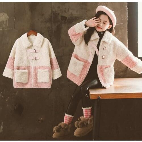 2021 Fuzzy Jacket Spring Autumn Coat Outerwear Top Children Clothes School Kids Costume Teenage Girl Clothing High Quality