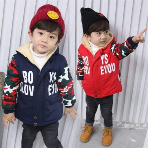 257 High quality 0-4 years winter boy jacket thicken woolen warm Hooded baby clothing kid children baby jacket outerwear coat