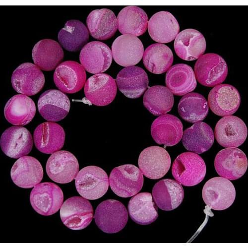 6-14mm Round Plum Druzy Drusy Beads Stripe Agates Beads For Jewelry Making Beads Bracelets 15'' Needlework DIY Beads Trinket