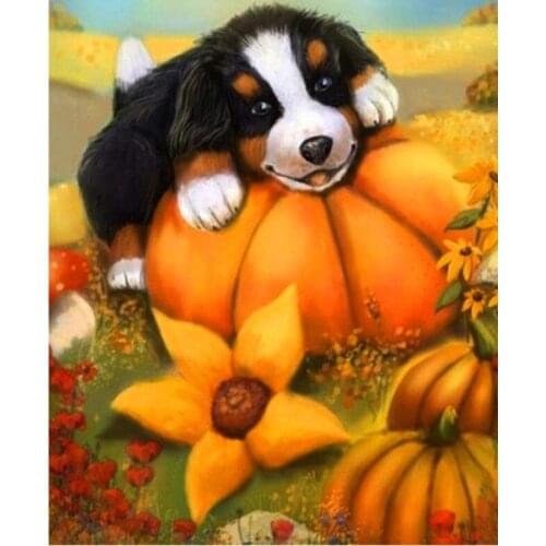 Diamond art painting pumpkin dog animal mosaic embroidery moon picture puzzle stones stickers home decor needlework craft diy