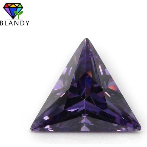 Free Shipping 3*3mm~10*10mm Triangle Shape Amethystine Cubic Zirconia Stone 5A Machine Cut loose Purple Red CZ Gems For Sale