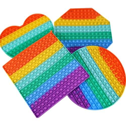 Big Rainbow Push Bubble Fidget Sensory Toy for Autisim Special Needs Anti-stress Game Stress Relief Squishy Bubble Fidget Toys