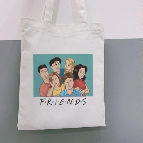 Friends Tv Show One Shoulder Bags Cartoon Shopping Bag Harajuku Casual Women Bag Wallet Large Handbag Street Ins Crossbody Bag