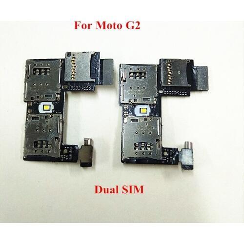 For Motorola Moto G2 XT1068 XT1069 Original SIM SD Card Slot Tray Holder Reader Flex Cable Board with Vibrator