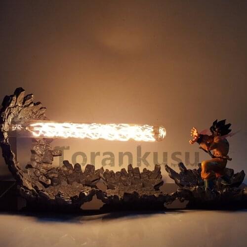 Dragon Ball Z Son Goku Action Figures Kamehameha Attack Anime Dragon Ball Z Goku Super Saiyan DBZ Led Lighting Model Toy