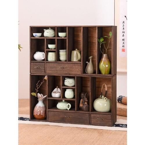 Solid Wood Eco Friendly Desktop Book Racks with Drawers